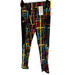 ST Classic Fashion Leggings Womens Small Medium Neon Geometric Yoga Pant New